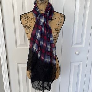 Express Blue/Black/Pink/White Plaid Scarf